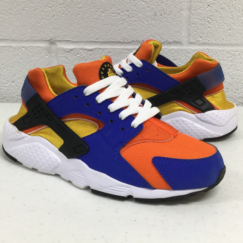 Nike Huarache Run GS Blue Yellow Orange Youth Size 7Y Athletic Shoes 654275-421