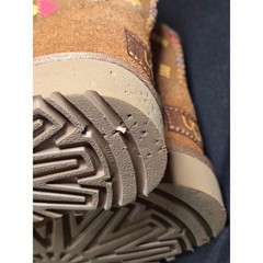 UGG Toddler Mini Bailey Button Logo Print Chestnut Boots 1153635T Size 9