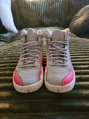 Air Jordan 12 Retro Wolf Grey Racer Pink Size 4.5Y