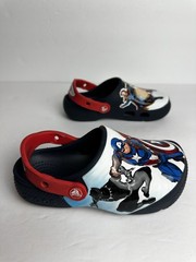 Crocs Marvel Avengers Clogs Junior Size 1 Shoes Captain Marvel Navy Patch Clog