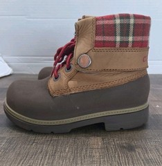 Crocs 11443 Cobbler Plaid Lined Foldover Lace Up Ankle Boots Child 12