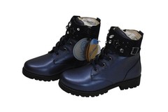 Mayoral Boots Kids Size 11 Navy Blue Biker Star Stud Ankle Zip Leather Insole