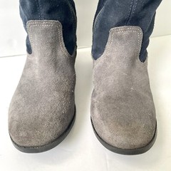 Marc Joseph New York Suede Tall Riding Boots Unisex Kids Size 2 Blue Gray GRYNS