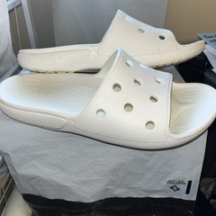 Crocs Slides Classic Unisex Sandals Iconic Comfort Size Junior 5, White