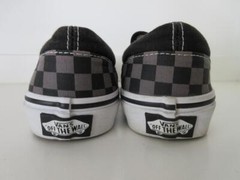 VANS CHECKERBOARD LOW PROFILE CLASSIC SLIP-ON BLACK/PEWTER CHECK KIDS SIZE 3 EUC