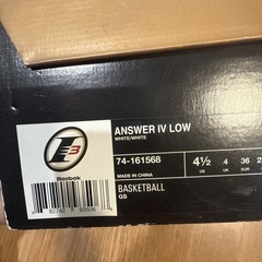 Reebok Iverson The Answer IV Low Zip Kids Toddler Size 4 1/2 White