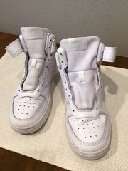 Nike Air Force 1 Mid Unisex Kids 4Y White Leather Mid Top Strap CD7782-100