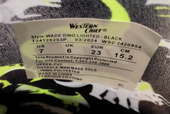 Dinosaur Light Up Rain Boots Kids Size 7 Lime Green Black Spike Handles LED