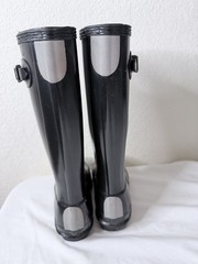 Hunter Big Kids Original Gloss Rain Boots Size 1 Black Waterproof Buckle Strap