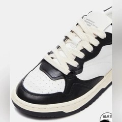 NEW Steve Madden Everlie Black White Leather Low-Top Oxford Kids Sneaker 13T