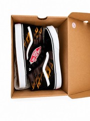 VANS High Top Off The Wall Flame Shoes size 4 youth 22cm