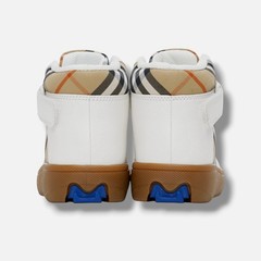 Burberry Unisex Kid’s Beige Sheldon Check High-Top Sneakers Size EU:29 US:11.5