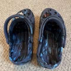 Crocs Classic Kids Clog Blue/Black Camo US 13 Slip-On Rubber Adjustable Strap