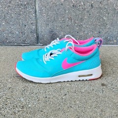Kid’s Size 6Y Nike Air Max Thea Blue Pink White Mesh Lace Up Sneakers