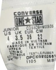 CONVERSE One Star Camo Green Skull Low Top Lace Up Sneaker Juniors Size 4