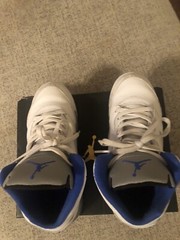 Nike Air Jordan 5 Retro (PS) Stealth 2.0 White/Hyper Royal 440889-140 Size 2Y