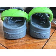 Joybees Kids Active Clog Charcoal Grey Neon Green Slip On Water Shoes Size C8/9