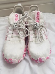 adidas Kaptir Flow K Kids Sneaker White/Pink Mesh US 4 JR0427