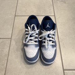 Jordan Air Jordan 1 Low GS Blue/White Leather/Synthetic Low Top Lace Up 6Y