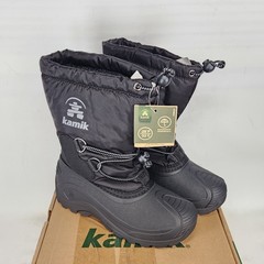 2 BIG KIDS – Kamik North Pole WATERPROOF INSULATED Snow Boots – Black