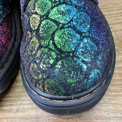 Dr Martens 1460 Pascal J Black Rainbow Metallic Boots YOUTH SIZE 3 Suede Upper