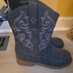 Paws Navy Cowboy Boot Size 4 Kids