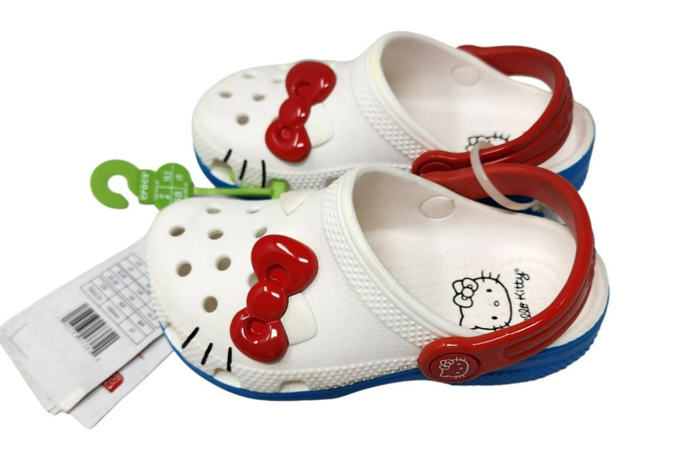 Crocs kid’s C9 size, I AM Hello Kitty Classic Clog – White C9