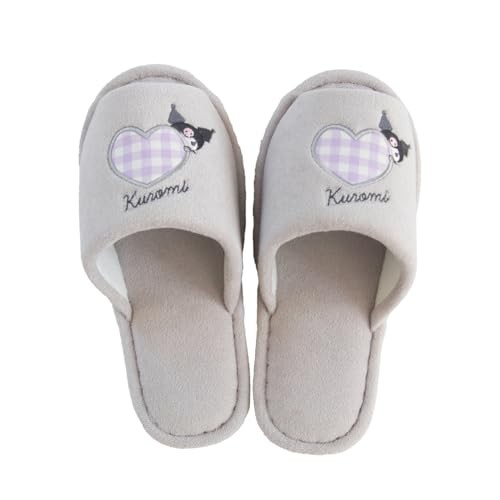 Oka Sanrio Characters Scrunchie Washable Slippers Gray Kuromi Hello Kitty