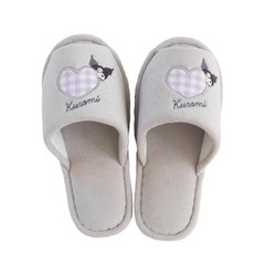 Oka Sanrio Characters Scrunchie Washable Slippers Gray Kuromi Hello Kitty
