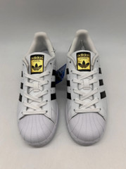 adidas Superstar J White w/ Black Shell Toe Kids Sneakers C77154