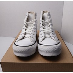Converse Chuck Taylor All Star Move White Leather Platform High Top Kids Size 4