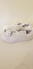 Adidas Stan Smith J White Sparkle, New, Kids Size 7, GZ7387