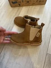 New! Cienta 1052065.21 Tan Brown Suede Zipper Boots Kids EU 22/US 6 M Leather