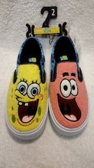 NWT Fleece Sz 2 SpongeBob SquarePants & Patrick Slip on Shoes. Unique & Cute!!