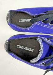 Converse All Star Junior Size 1 Double Tongue 647729F Purple Low Top EUC
