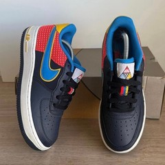 Nike Air Force 1 Low Obsidian/Crimson Yellow Sneakers AV0748-400- SZ 5.5 Y- 7 W