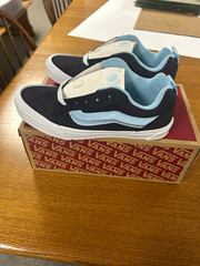 VANS Old Skool Unisex Kids Low Top Canvas Sneakers US 7 Black/Blue/White NIB!!!