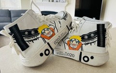 Unisex Anime High Top Sneakers Naruto Design White EU 33 Streetwear Shoes