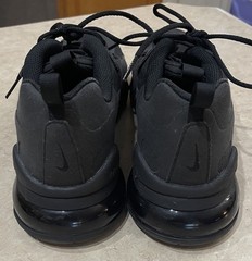 Nike Air Max 270 React Triple Black Youth Sz 7Y Athletic Sneakers
