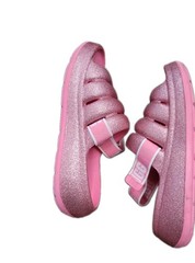 UGG K Sport Yeah slide Glitter Pink, Girls RemovablAdjustable Strap US 3