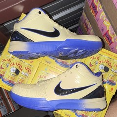 Nike Kobe IV (GS) Low Top Athletic Sneaker Beige/Blue/Black HQ2303-700 7Y