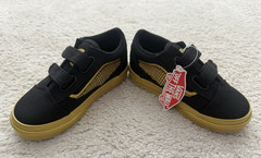 Vans Old Skool V x Harry Potter Golden Snitch Toddler 8 Black Canvas Sneakers