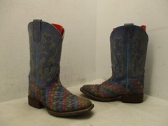 MACIE BEAN Tuitti Fruitti Leather Square Toe Cowboy Boots Youth Size 3 Sty 9087