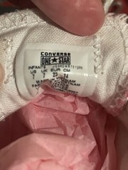 Converse One Star Infant Size 7 Pink With White Stitching Child’s Shoe