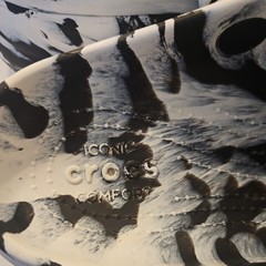 Crocs Comfort Slide Clogs Youth Size 3 J3 Black & White Marbled