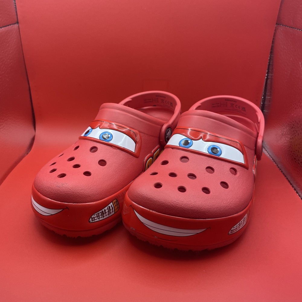 Crocs Kids Lightning McQueen Red Light Up Clogs Slip On Casual Shoes