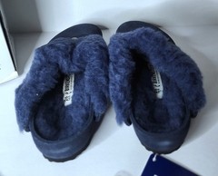 Birkenstock Kaprun Cuff Shearling Slipper Clog Kids EU 26 N/ US K 8.0 Navy