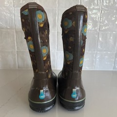 Bogs Classic Watercolor Rain Boots Youth 2 Brown Floral Waterproof Insulated