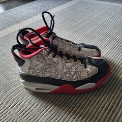 ​Jordan Dub Zero GS White Black University Red DV1360-160 Size 4Y Laser Etched