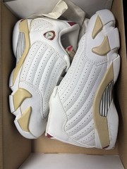 Jordan Air Jordan 14 Retro (PS) Unisex Kids 1.5Y EU 33 White/Beige/Red Linen